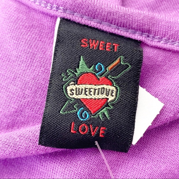 HOT TOPIC SWEET LOVE PURPLE BOW CROP TANK - Picture 5 of 6